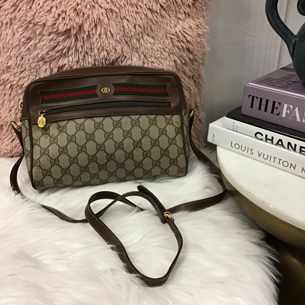 Vintage Brown Gucci Monogram Bag